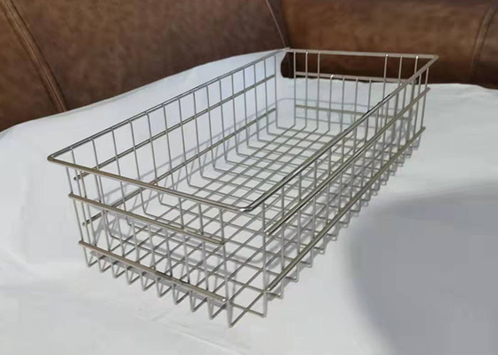 Heat Resistance Stainless Steel Mesh Basket Custom Size 304 316 For Cleaning