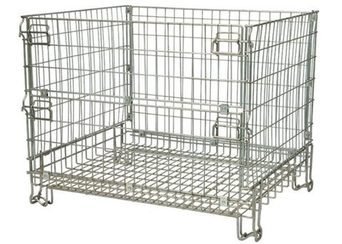 Stackable Collapsible Metal Storage Wire Mesh Warehouse Steel Basket