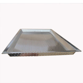 Custom Stainless Steel Mesh Tray Punched Hole Baking Trays FDA Standard