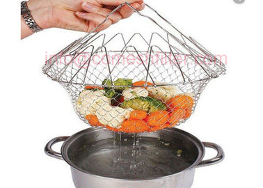 Food Grade 12 In 1 Kitchen Tool Foldable Chef Basket Steel Ready To Ship