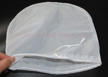 FDA LFGB Hemp Organic Cotton Nylon Filter Bag / Mesh Nut Milk Bag For Coffee Juice