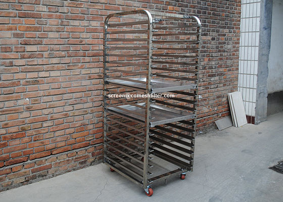 20 Tiers Aluminum Ss304 Perforated Tray Rack Trolley