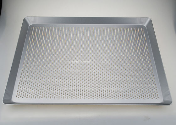 400x300mm Aluminum Perforated Baguette Tray For Oven