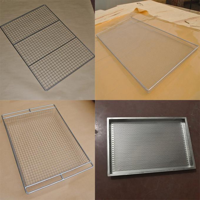 Food Grade 304 316 Stainless Steel Wire Mesh Tray For Food Baking