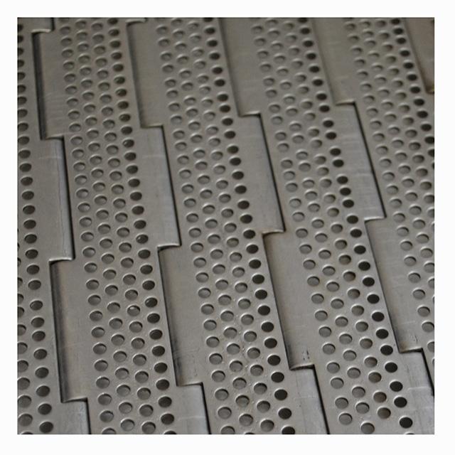 Stainless Steel Perforated 2mm Plate Link Conveyor Belt