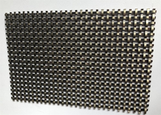Pre Crimped Stainless Steel Copper Plating Woven Wire Mesh For Hallway Wall