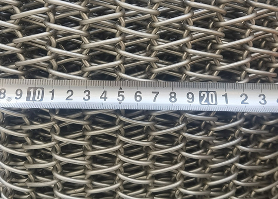 Stainless Steel 2080 Spiral Wire Mesh Conveyor Belt Heat Resistant 1050 Degree