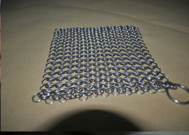 Kitchen 304 Stainless Steel Chainmail Scrubber Rectangle 10mm , Size Custom