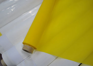 158 Micron 47T Polyester Mesh Fabric For Ceramic Printing , White / Yellow Color