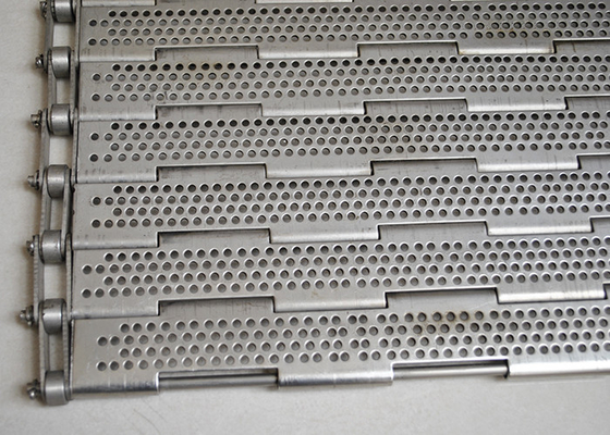 Stainless / Carbon Steel Wire Mesh Conveyor Belt Perforated Plate Link Chain Driven