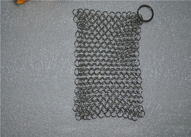 304 6*8 Inch Stainless Steel Chainmail Scrubber / Chainmail Cast Iron Scrubber