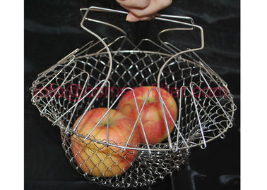Stainless Steel Chef Basket Colander For Deep Frying / Steaming / Boiling