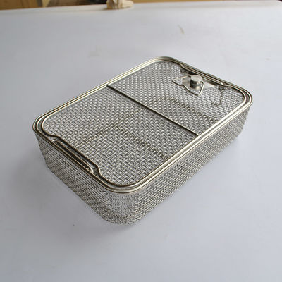 Stainless Steel Silver Wire Mesh Tray Sterilizing Corrosion Resistant