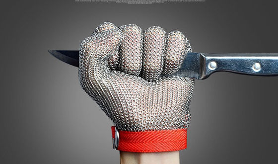 Good price SS304 Stainless Steel Mesh Gloves , Stainless Steel Ring Mesh For Kitchen online