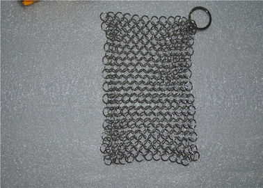 Good price 304 6*8 Inch Stainless Steel Chainmail Scrubber / Chainmail Cast Iron Scrubber online