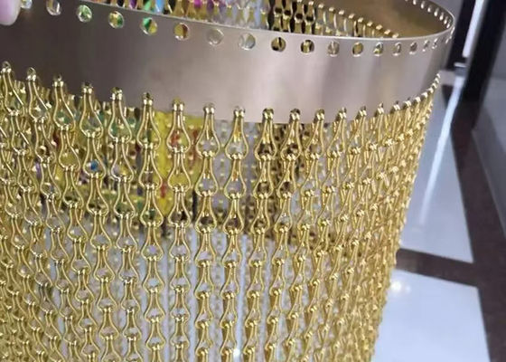 Good price Plain Woven Silver Black Gold Red Blue Aluminum Chain Link Mesh Wire Decorative Fence 2 Mm online