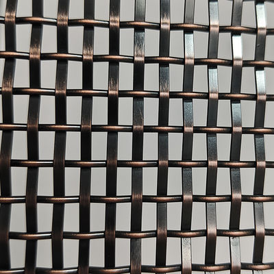 Good price Decorative Antique Brass Copper Plated Stainless Steel Crimped Flat Wire Mesh  Interior Grilles For Building Facade Partition Divider  Curtain Wall online