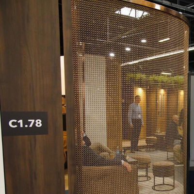 Good price Custom Size Gold Color Metal Decorative Stainless Steel Ring Curtain Mesh Fabric online