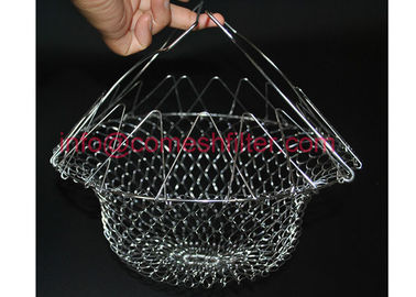 Good price Metal Wire Mesh Tray Foldable Strainer Kitchen Tool Fold Flat Easy To Store online