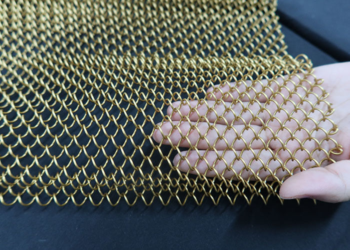 Custom Color 1.44kg/M2 Chain Mesh Curtains Decorative Room Divider