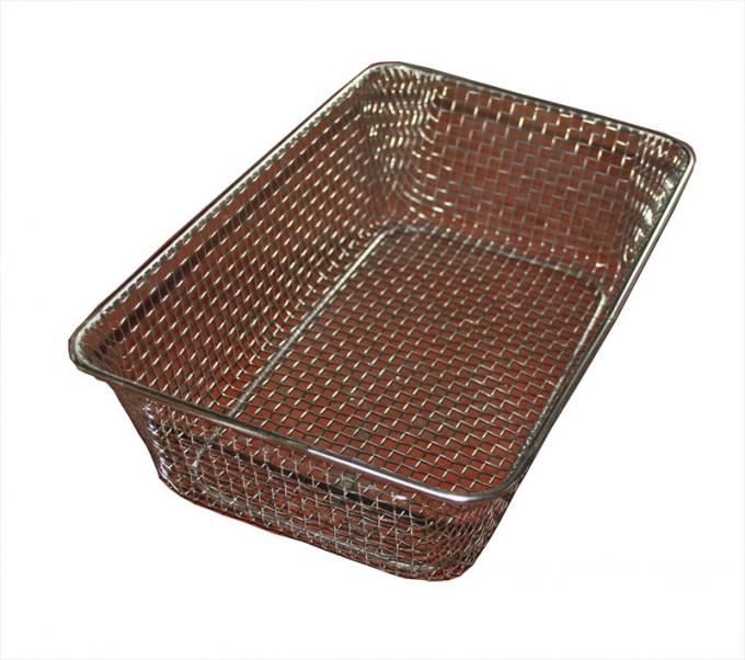 Food grade Woven Wire Metal Wire Basket , Stainless Steel Wire Mesh Baskets