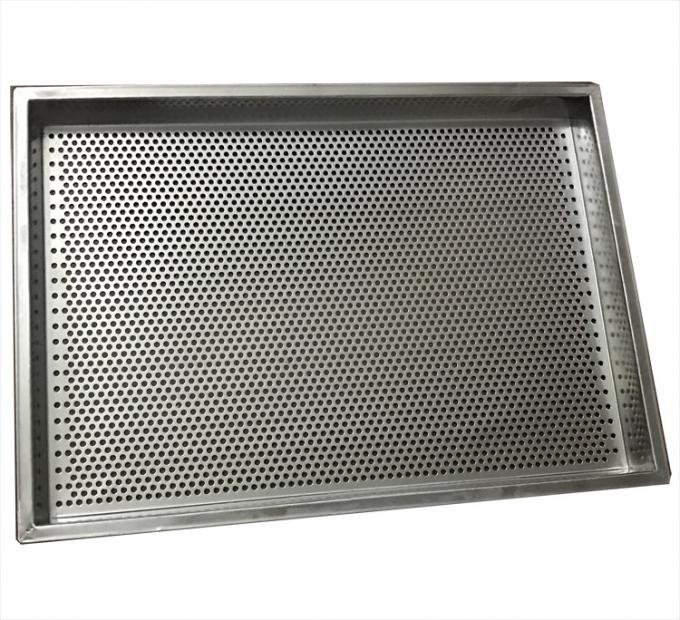 Custom Stainless Steel Mesh Tray Punched Hole Baking Trays FDA Standard