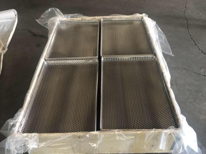 Rectangle 304 316 Stainless Steel Wire Mesh Tray Food Grade For BBQ