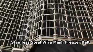 SS304 Chain Link Eye Flex Stainless Steel Wire Mesh Freezer Belt 1.5-3.0mm Chain Edge 