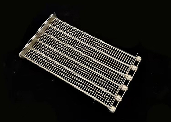 Ss 201 304 Stainless Steel Wire Mesh Belt Flex Wire Ring Eye Link With Chain