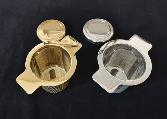 Good price Electrolytic Polishing Metal Loose Leaf Tea Strainer With Handle And Lid online