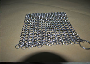 Good price Kitchen 304 Stainless Steel Chainmail Scrubber Rectangle 10mm , Size Custom online