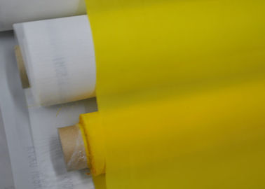 Good price White / Yellow Custom Screen Printing Polyester Fabric 55 Thread No Surface Treatment online