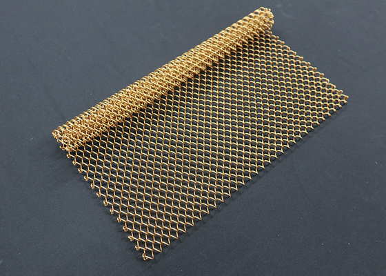 Colorful Decorative 0.5mm Metal Coil Drapery / Metal Mesh Curtain Corrosion Resistance