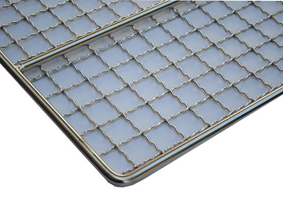 Customized Size Barbecue Wire Mesh Baking Tray Stainless Steel 304 Rectangular For Oven