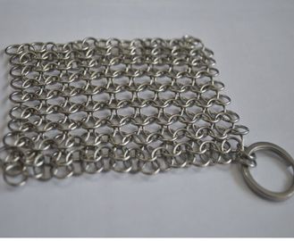 Good price Round Stainless Steel Ring Mesh / Chainmail Scrubber For Cleaning Kitchenware online