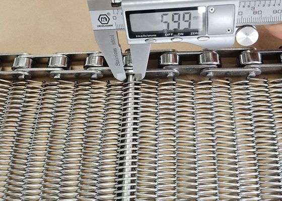 Heat Resistance Stainless Steel Spiral Wire Chain Link Balance Weave Mesh Conveyor Belt For Baking Drying Washing Frying