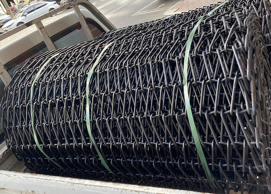 Heavy Duty Manganese Steel Balance Weave Spiral Wire Mesh Conveyor Belt