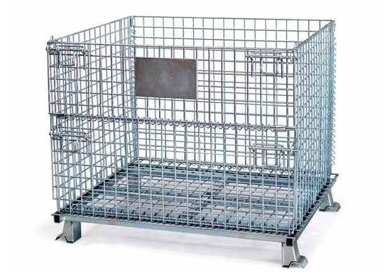 Good price Pallet Metal Box Galvanized Coated Wire Mesh Heavy Duty Metal Storage Container Pallet Cages Equipment Shelf Stackable online