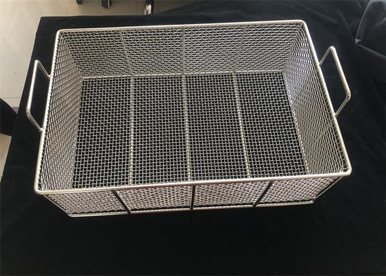 Good price Custom Made Stainless Steel Woven Mesh Hospital Sterile Appliance Storage Basket online