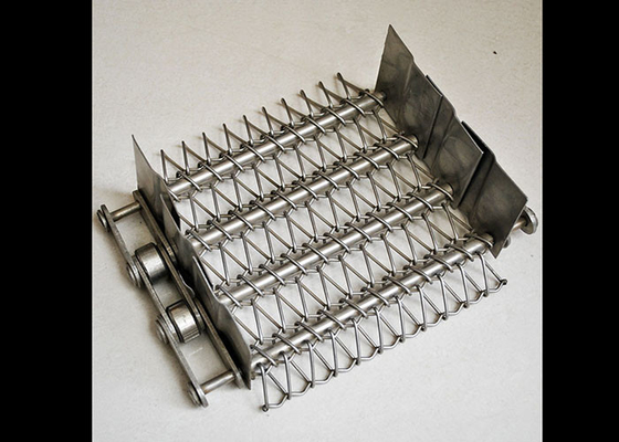 Good price Food Grade Heat Resistant Stainless Steel Metal Wire Mesh Chain Conveyor Belt With Baffle online