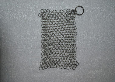 Good price Square Shape Stainless Steel Chainmail Cast Iron Cleaner Lightweight online