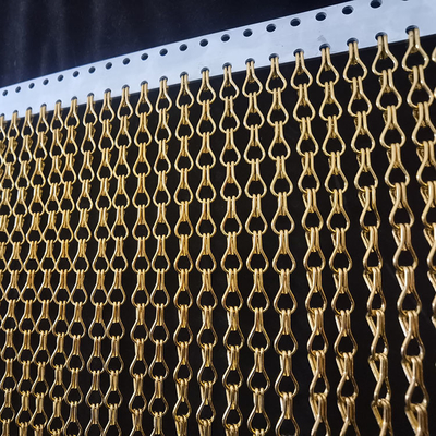 Custom Color Decorative Aluminum Double Hook Fly Screen Mesh Curtain For Space Divider