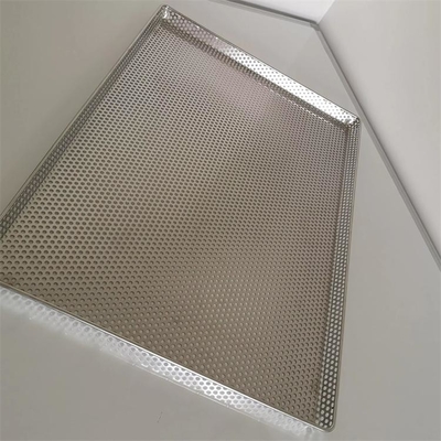 Stainless Steel 304 Perforated Rectangular Drying Baking Serving Tray Pan Sheet For Oven Freezing