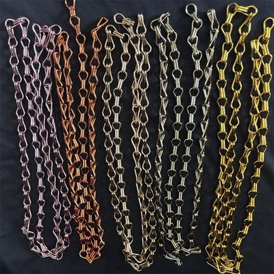 Metallic Fly Screen Hanging Aluminium Double Hook Chain Decorative Curtain For Restaurant Hall