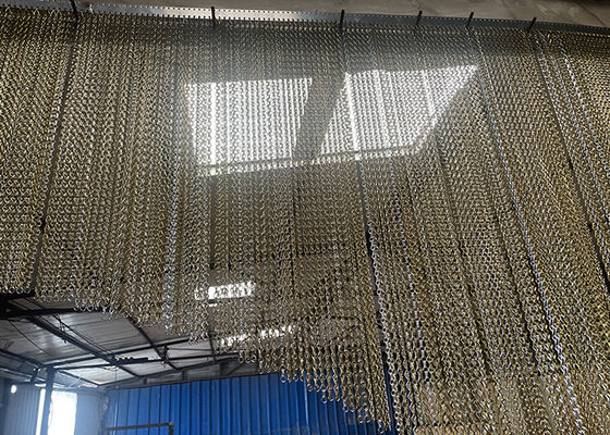 Decorative Hanging Aluminum Metal Mesh Chain Link Curtain With Accessories