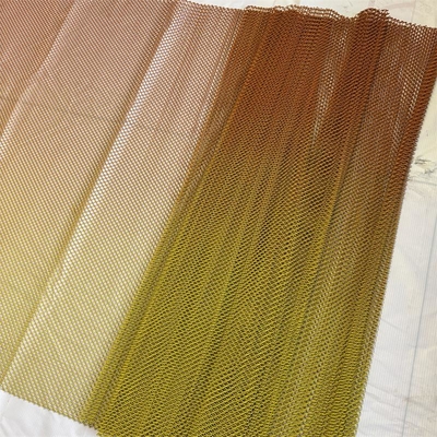 Gradient Color Aluminum Decorative Mesh Metal Chain Link Mesh Coil Drapery Mesh Curtain for Wall Decoration