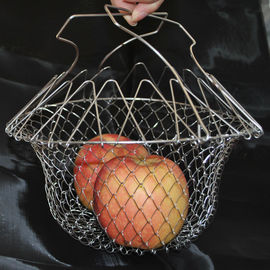 Good price Metal 201 304 Stainless Steel Fry Basket / Chip Pan Basket 220mm Diameter online