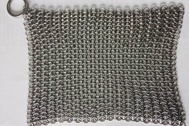 Good price 6*8 Inch Stainless Steel  Cast Iron Skillet Cleaner Chainmail Scrubber For Cast Iron Pan online