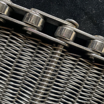 Food Grade High Temperature Metal Carbon  Mesh Flush Grid Oven Chain Link  Weave Spiral Conveyor Stainless Steel Wire Belt