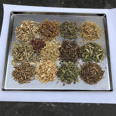 Food Grade Stackable 60 x40 cm Food Dehydrator Stainless Steel Perforated Drying Tray for Fruit Herb
